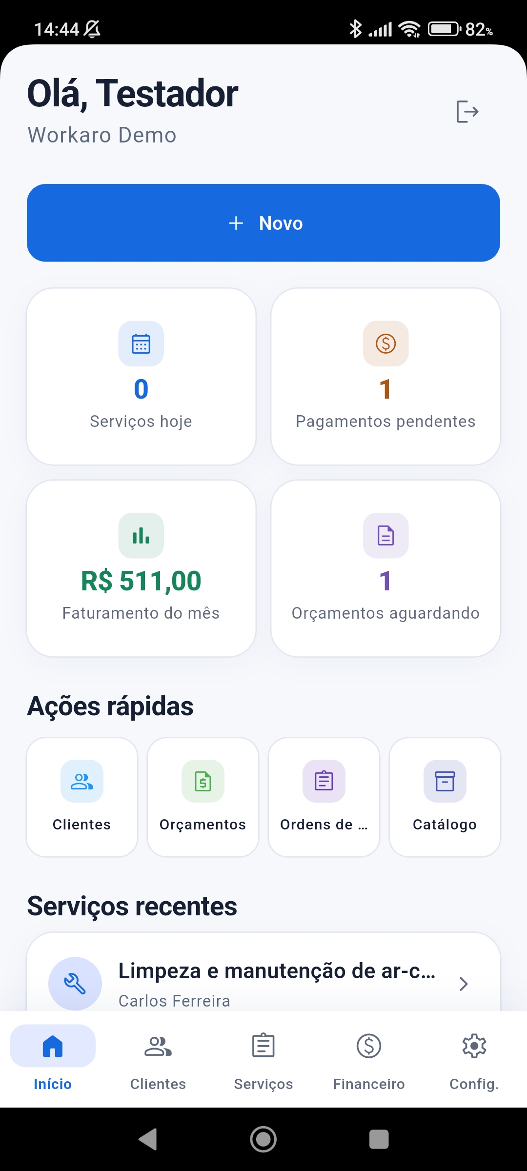 Dashboard Workaro